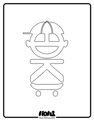 Hoki Skateboard Character Logo